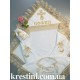 Крестильная махровая крыжма для девочки с бежевым абажуром